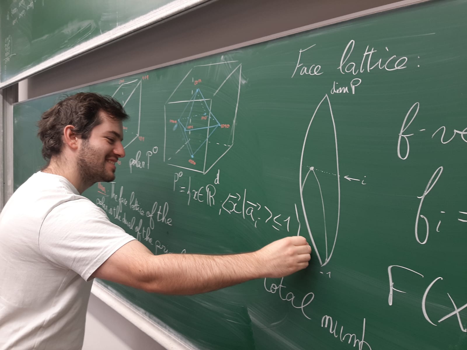 A black board with a face lattice A black board with a face lattice